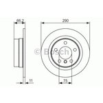 0 986 479 043, 0 986 479 043_диск тормозной задний!\ BMW F20/F21 1.6/2.0i/D 10