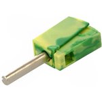 215-911, Green/Yellow Male Banana Plug, 4 mm Connector, Cage Clamp Termination ...