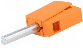 Фото 1/5 215-211, Orange Male Banana Plug, 4 mm Connector, Cage Clamp Termination, 20A, 42V, Nickel Plating