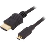 50510, Кабель, HDMI 1.4, вилка microHDMI, вилка HDMI, 1,5м, черный