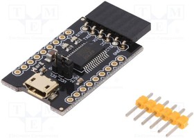 Фото 1/2 DF-DFR0065, Коммуникационный, RS232, 3,3-5ВDC, IC FT232RL, USB,штыревой