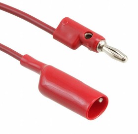 1166-36-2, Test Leads 36IN PATCH CORD, RED BAN PLUG TO AL CLIP