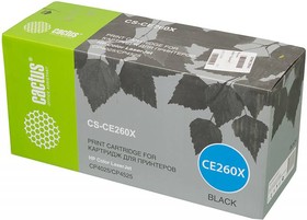 Фото 1/2 Картридж лазерный Cactus CS-CE260X CE260X черный (17000стр.) для HP LJ CP4525