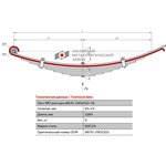 887Б-2902102, Лист рессоры 2ПТС-4 887Б передней №2 прицепа L=1184мм ЧМЗ