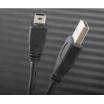 USB 2.0 Cable, Male USB A to Male Mini USB B Cable, 500mm