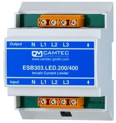 ESB303.LED.200/400VAC, 3-Phase AC Inrush Current Limiter, 16A, 200 ... 240 VAC, 62x98x110mm, DIN Rail Mount / Wall Mount
