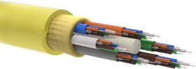 Фото 1/2 Кабель волоконно-оптический 9/125 одномодовый 16 волокон безгелевыемикротрубки для внутренней прокладки (уп.2000м) желт. DKC RNMBIN9S16LSYL