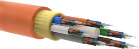 Фото 1/2 Кабель волоконно-оптический 50/125(OM2) многомодовый 12 волокон безгелевые микро трубки для внутренней прокладки (уп.2000м) оранж. DKC RNMBI