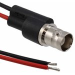 Coaxial cable, BNC jack (straight) to open end, grommet black, 177.8 mm, BU-P4969