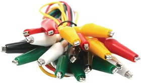 Фото 1/5 Measuring lead kit with (crocodile clip) to (crocodile clip), 550 mm, black/red/yellow/ green/white, PVC