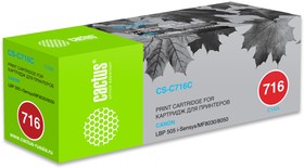 Фото 1/10 Картридж лазерный Cactus CS-C716C 716 C голубой (1500стр.) для Canon i-Sensys MF8030/MF8030cn/ MF8050/LBP 5050