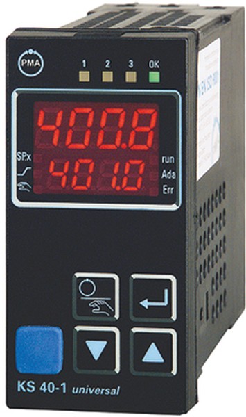 KS40 102 0009D 000 KS40 PID Temperature Controller 96 x 48 1 8 DIN mm 2 Output Relay 90 250 V ac Supply Voltage ON OFF P M A