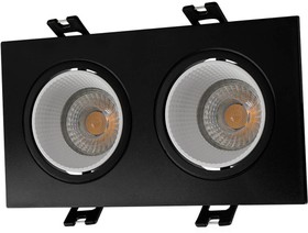 Denkirs DK3072-BK+WH Встраиваемый светильник, IP 20, 10 Вт, GU5.3, LED, черный/белый, пластик