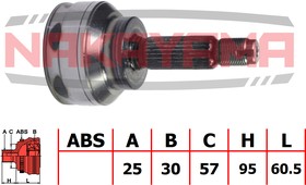 NJ788NY, ШРУС внешн. к-кт 25x57x30 MITSUBISHI LANCER CS 00-09 (25x30x155.5x57)