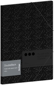 Фото 1/3 Папка для тетрадей DoubleBlack на резинке А5+, 600 мкм, черная, с рисунком FB5_A5701