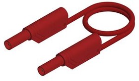 MLS WS 200/2.5 RED, Safety Test Lead PVC 32A Nickel-Plated Brass 2m 2.5mm² Red