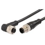 1200698697, Cordset, Black, Angled / Straight, 4A, 22AWG, 5m ...
