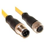C4AC05M005, Cordset, M12 Plug - M12 Socket, 4 Conductors, Straight, 5m, Yellow