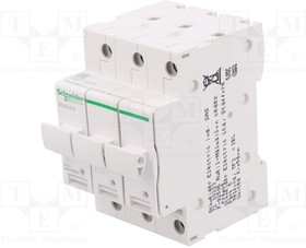 A9N15655, Fuse base; for DIN rail mounting; Poles: 3