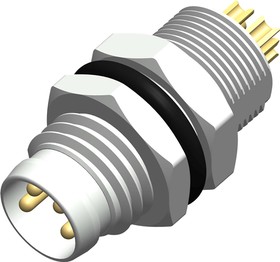 Circular Connector, 4 Contacts, Panel Mount, M8 Connector, Plug, Female, IP67