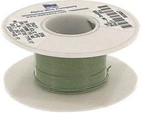 Фото 1/3 2842/1 GR005, Провод, HookUp Wire Teflon, однопров, Cu, 28AWG, зеленый, PTFE