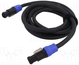 RF543, Cable; SpeakON female 4pin,both sides; 3m; black; Ocable: 10.8mm