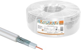 SQ0106-0103, Кабель коаксиальный RG 6 CCS (100м) для внутр. прокладки белый Серия "Народная" TDM Electric