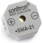 SMA-21LC-P10, 91dB Through Hole Continuous Internal Buzzer, 21 x 21 x 9.5mm ...