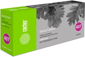 Фото 1/10 Картридж лазерный Cactus CS-CLT-K407S CLT-K407S черный (1500стр.) для Samsung CLP320/320n/325/ CLX3185/3185n/3185fn