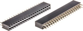 Фото 1/2 A-BL254-DG-G40D, Straight Through Hole Mount PCB Socket, 40-Contact, 2-Row, 2.54mm Pitch, Solder Termination