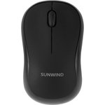 Мышь SunWind SW-M200, оптическая, беспроводная, USB, черный [1611650]