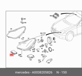 0038205826, блок управления фары BIXENON\Mercedes Benz C209 CLK coupe (2002 - 2010)6