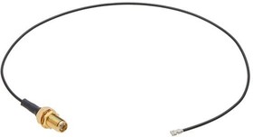 732306160, RF Cable Assembly, SMA Female Straight - U.FL Male Angled, 305mm, Black