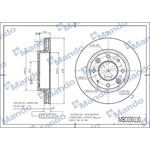 MBC030112, Диск тормозной PEUGEOT 207,208,307 CITROEN C3,C4,C5 передний (1шт.) MANDO