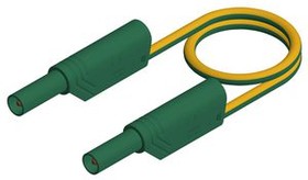 MLS WS 200/2.5 YELLOW/GREEN, Safety Test Lead Nickel-Plated Brass 2m Green, Yellow