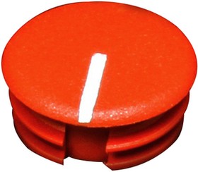 040-3635, Cap, 11mm, Red, Matte, White Indication Line