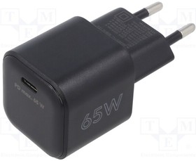 65369, Power supply: switched-mode; plug; 5VDC,; 65W; Plug: EU; Out: USB C
