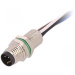 PXMBNI08FPM04AFL001, Straight Male 4 way M8 to Unterminated Sensor Actuator Cable, 100mm