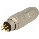 5 Pole Din Plug, DIN EN 60529, 5A, 250 V ac IP68, Male, Cable Mount