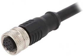 Фото 1/4 PXPTPU12FBF12ACL010PUR, Cordset, M12 Socket - Bare End, 12 Conductors, 1m, IP67, Black