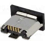 207F-BA00, Гнездо, USB B Micro, SMT, PIN: 5, USB 2.0, позолота