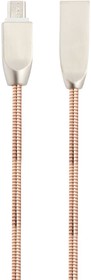 Фото 1/4 Кабель USB "LP" Micro USB "Панцирь" в металлической оплетке (розовое золото/коробка)