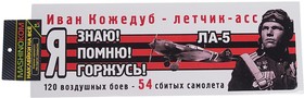 VRC 907-07, Наклейка виниловая "Я помню Кожедуб" 12х35см (лента) полноцветная MASHINOKOM