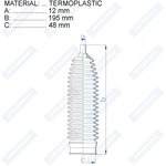 RDZ0416MG, Пыльник рулевой рейки