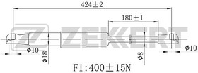 GF-2482, Амортизатор капота Nissan Teana (J31) 03- Zekkert