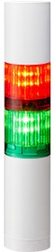Фото 1/3 LR4-202WJBW-RG, LR4 Series Coloured Buzzer Signal Tower, 2 Lights, 24 V dc, Direct Mount