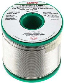 Фото 1/2 583727, Wire, 0.7mm Lead Free Solder, 217°C Melting Point