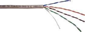 Фото 1/7 Кабель Кабель NewMax UTP, 2 пары, 25AWG, Кат.5e, PVC, серый, 305 метров