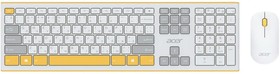 Фото 1/10 Комплект (клавиатура+мышь) Acer OCC200, USB, беспроводной, желтый и белый [zl.accee.002]