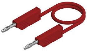 MLN 200/1 RED, Test Lead, Tin-Plated Brass, 2m, Red